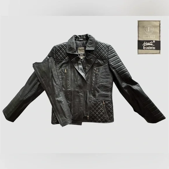 🛍️SALE🛍️ Heeli By Leathertex Women's Genuine Leather Quilted Motorcycle Jacket - Picture 3 of 8